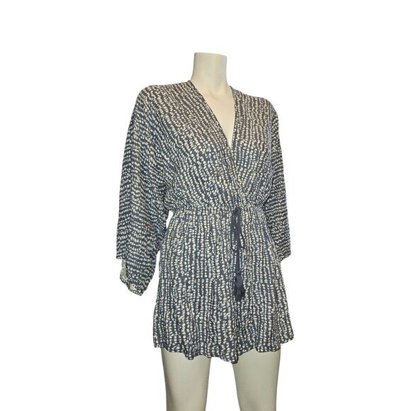 All You Are Relaxed Fit Elastic Waist Comfy Back Tie Pull On Romper Women S - Picture 3 of 14